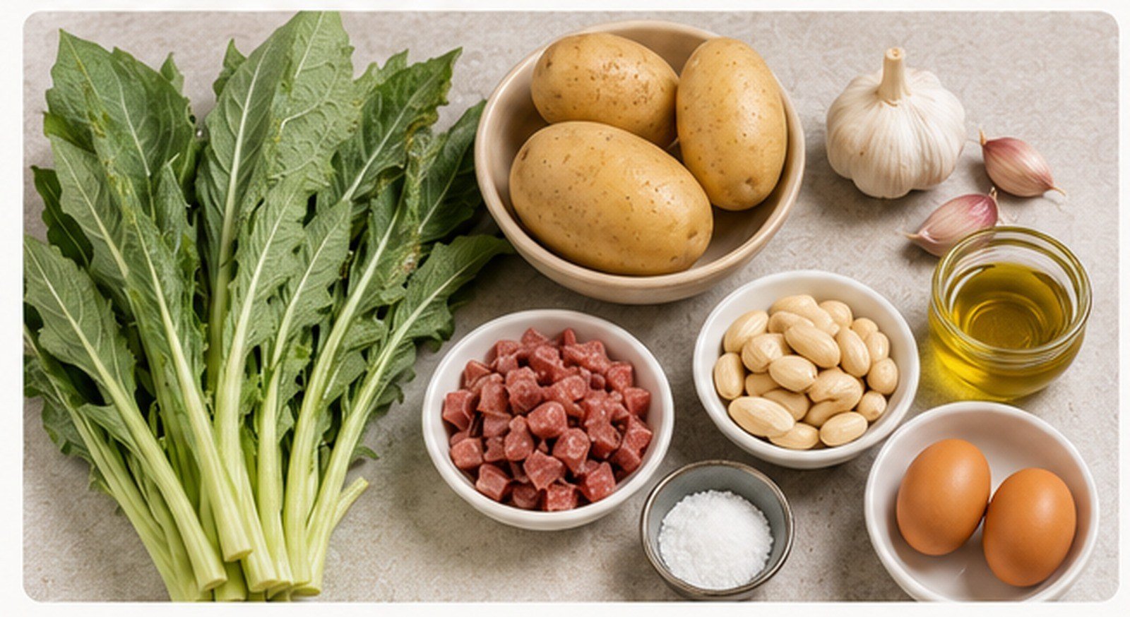 Ingredientes de Borrajas con patatas