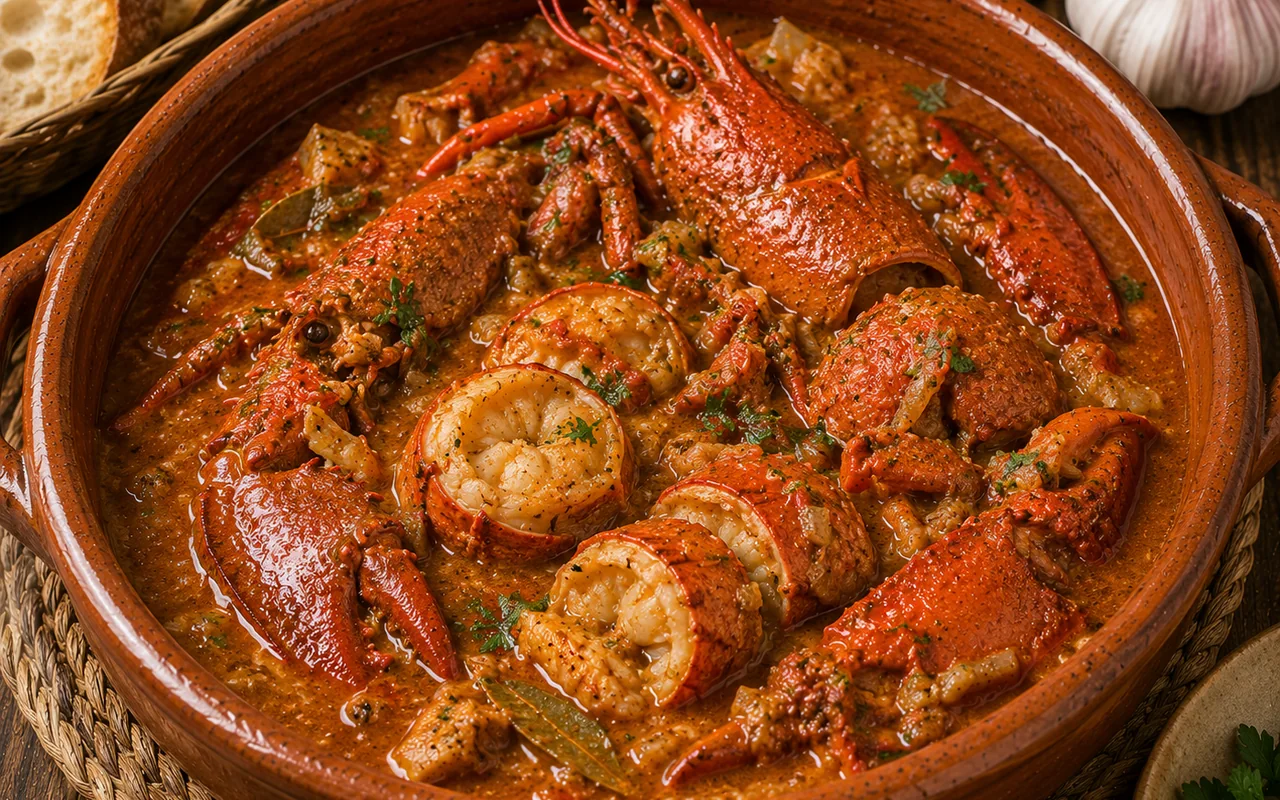 Caldereta de langosta menorquina terminado