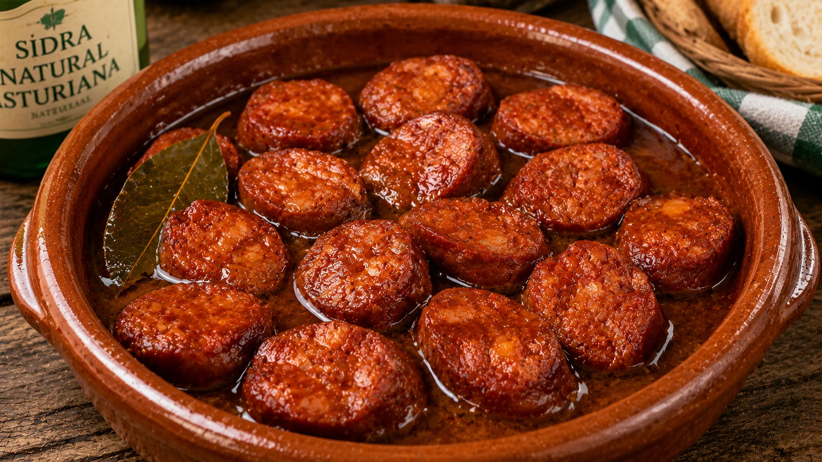 Chorizo a la sidra terminado
