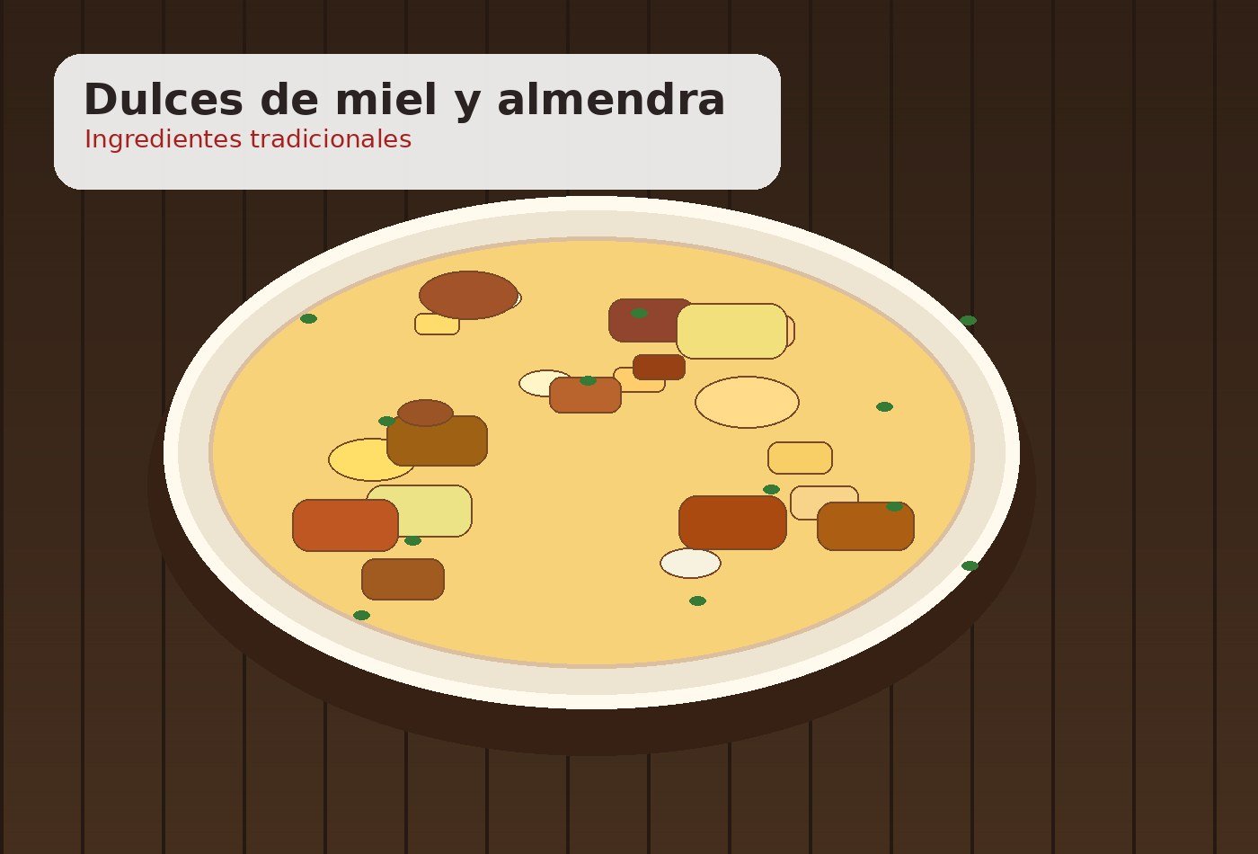 Ingredientes para Dulces de miel y almendra