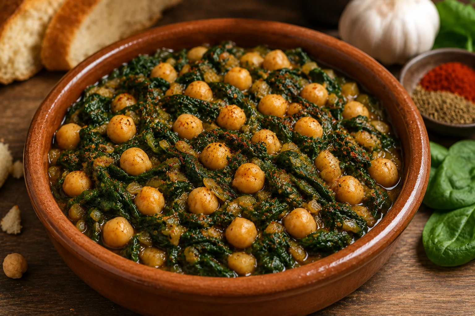 Espinacas con garbanzos sevillanas terminado